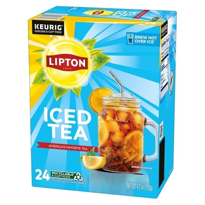 Lipton Iced Tea K-Cups, Unsweetened Black Iced Tea, 24 K-Cup Pods