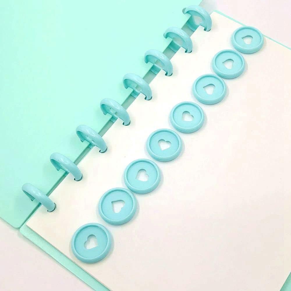 100pcs Planner Expander Discs 1.26Inch Book Binding Disc For Discbound Notebook Accessories Heart Binder Rings(Blue,1.26 inch/32 mm)