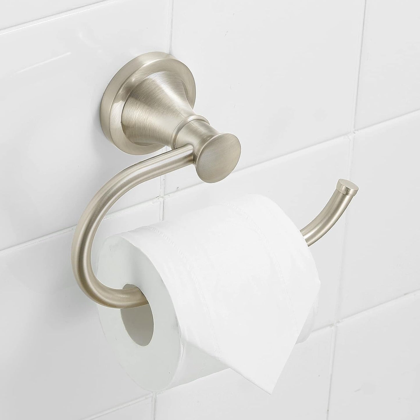 BESy Brushed Nickel Toilet Tissue Paper Holder Brushed Nickel Bathroom Accessories Toilet roll Paper Hanger, Wall Mounted, Rustproof