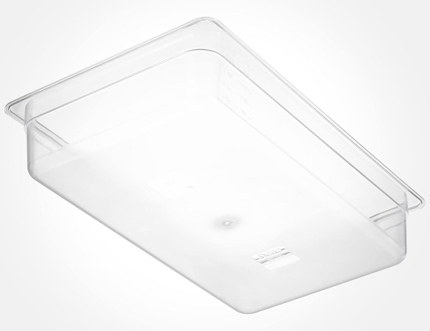 CURTA 6 Pack NSF Food Pans, Full Size 4 Inch Deep, Commercial Polycarbonate Plastic Clear Freezer-Safe