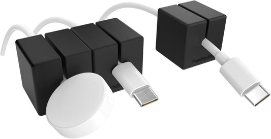 Function101 Weighted Magnetic Cable Blocks – Non-Adhesive Anchors for Cable Organization – Weighted Cord Holders & Accessory Organizer – Durable Magnetic Accessories for Office Use (Black, Pack of 3)