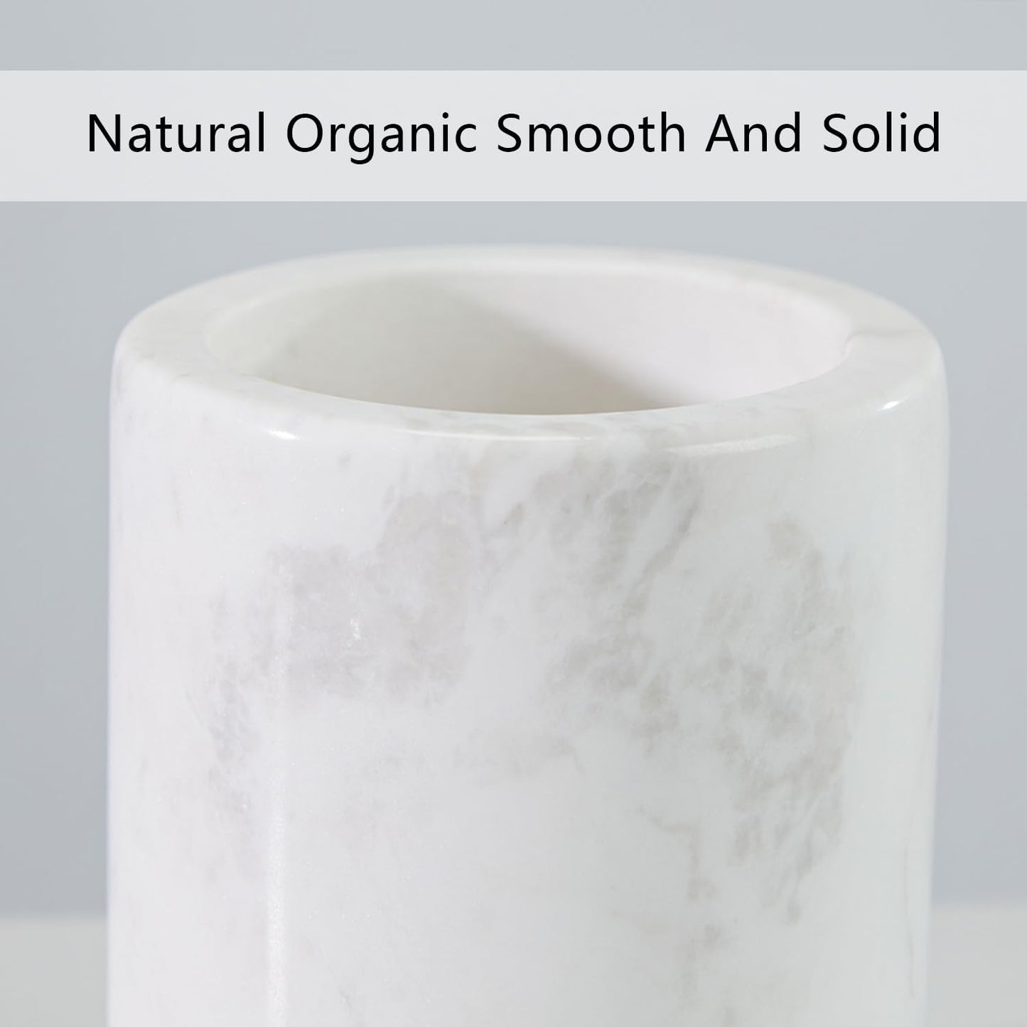 Luxury White Marble Bathroom Essentials Set - Elegant Spa Collection with Timeless Design, High-End Bath Accessories, Premium Stone Craftsmanship for Modern & Classic Decor (Toothbrush Holder)