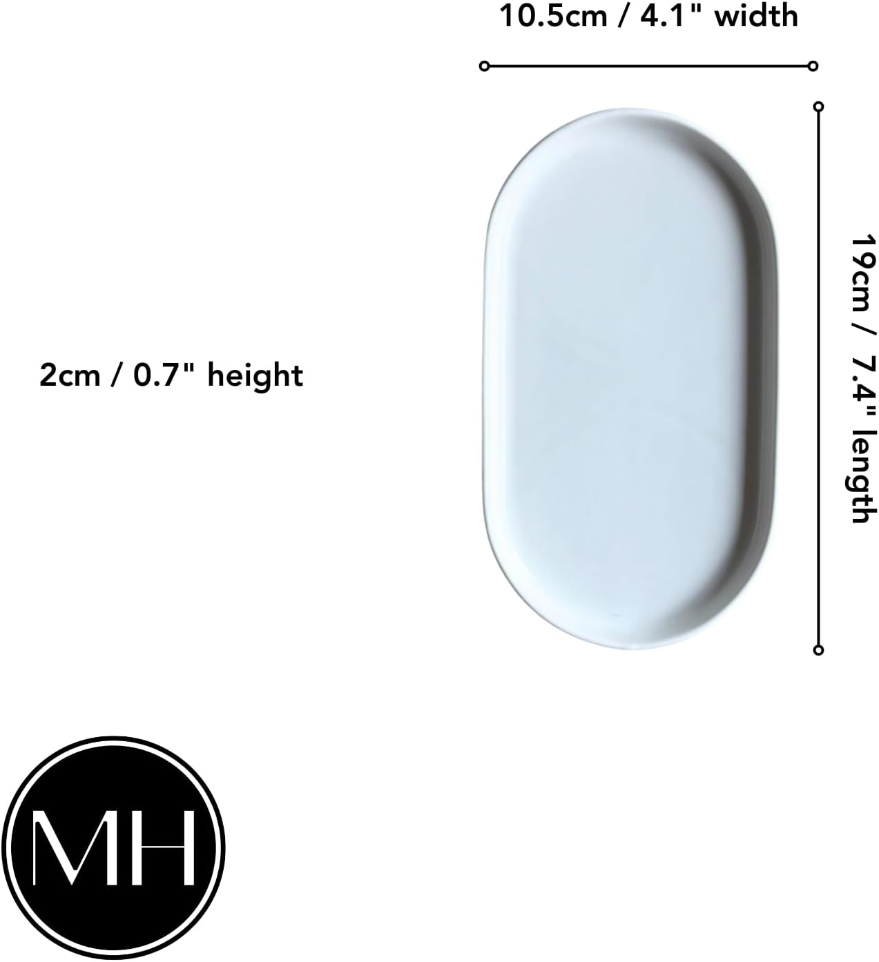 Elegant Ceramic Kitchen Sink Caddy, Bathroom Countertop Tray, Ceramic Vanity Tray - Durable, Heat-Resistant Design for Keys, Jewelry, and More - Dishwasher Safe, 19cm x 10.5cm x 2cm