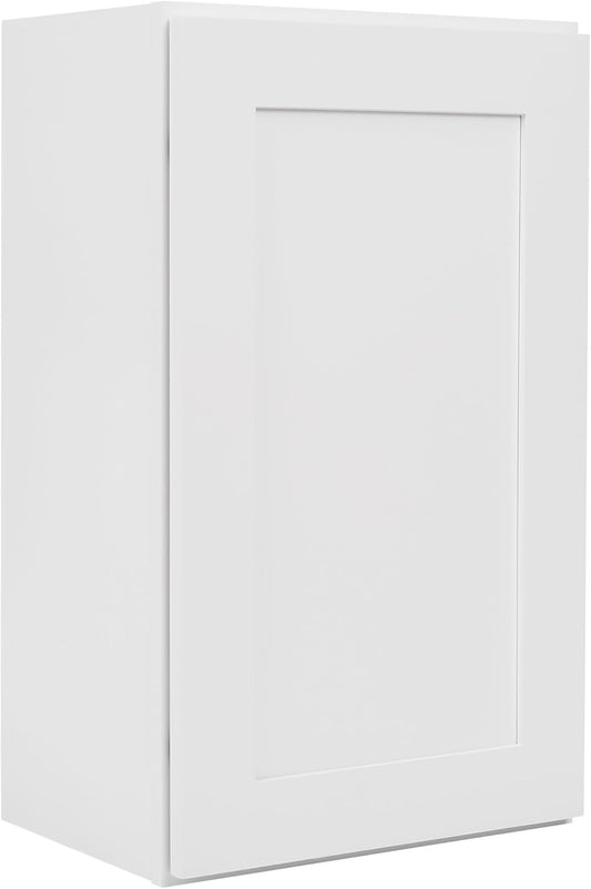 White Shaker Wall Cabinet - Ready to Assemble, Perfect for Kitchen, Laundry, and Bathroom Storage - 18" W x 30" H x 12" D