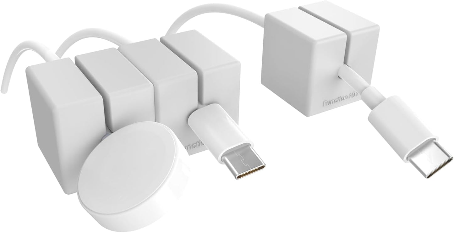 Function101 Weighted Magnetic Cable Blocks – Non-Adhesive Anchors for Cable Organization – Weighted Cord Holders & Accessory Organizer – Durable Magnetic Accessories for Office Use (Gray, Pack of 3)