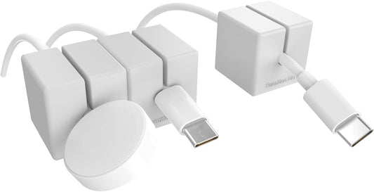 Function101 Weighted Magnetic Cable Blocks – Non-Adhesive Anchors for Cable Organization – Weighted Cord Holders & Accessory Organizer – Durable Magnetic Accessories for Office Use (Gray, Pack of 3)