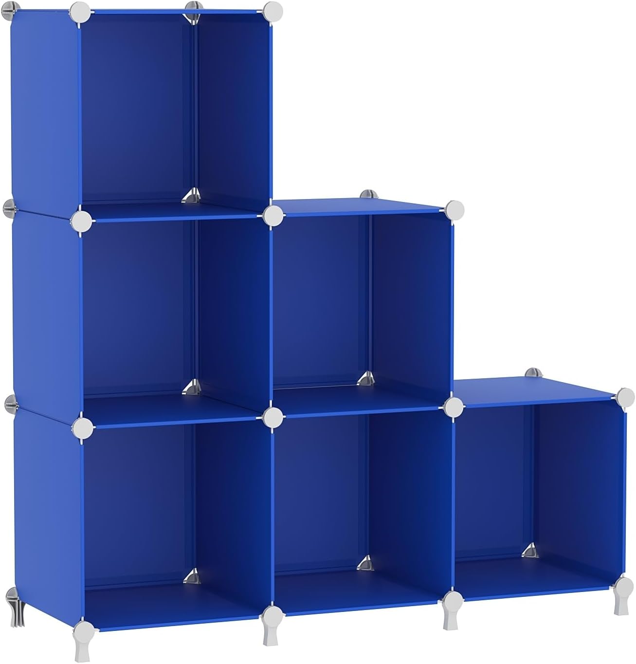 AWTATOS Cube Storage Organizer, 6 Cube Closet Organizers and Storage Shelves, DIY Stackable Bookshelf for Bedroom, Home, Admiral Blue