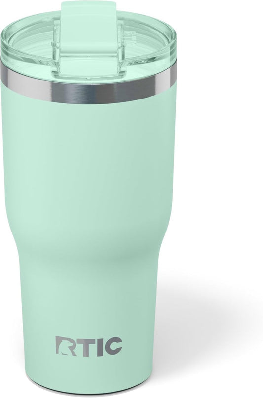 RTIC 30oz Essential Tumbler with Lid, Ceramic Lined, Insulated, Stainless Steel, Metal, Double Wall Vacuum-Insulation, Travel Cup for Iced Coffee, Tea, Hot and Cold Drink, Fresh Mint