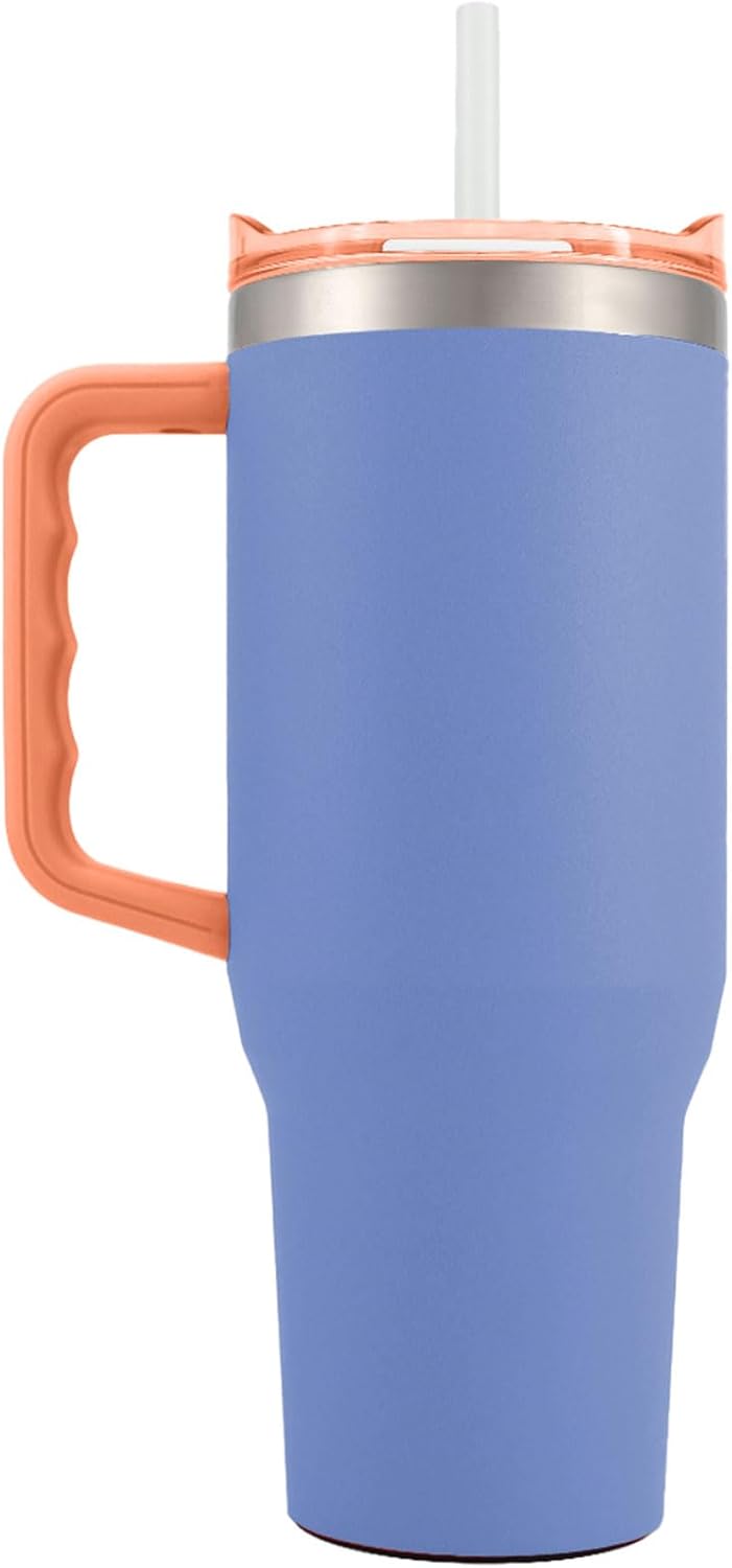 Yukon Outfitters Fit Forty 40oz Double Wall Vacuum Insulated Stainless Steel Tumbler with Reusable Straw & Ergonomic Handle | For Hot or Cold Beverage, Persian Jewel