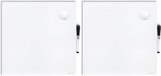 U Brands Magnetic Square Dry Erase Board, 14 x 14 Inches, Frameless (460U00-04) (Pack of 2)