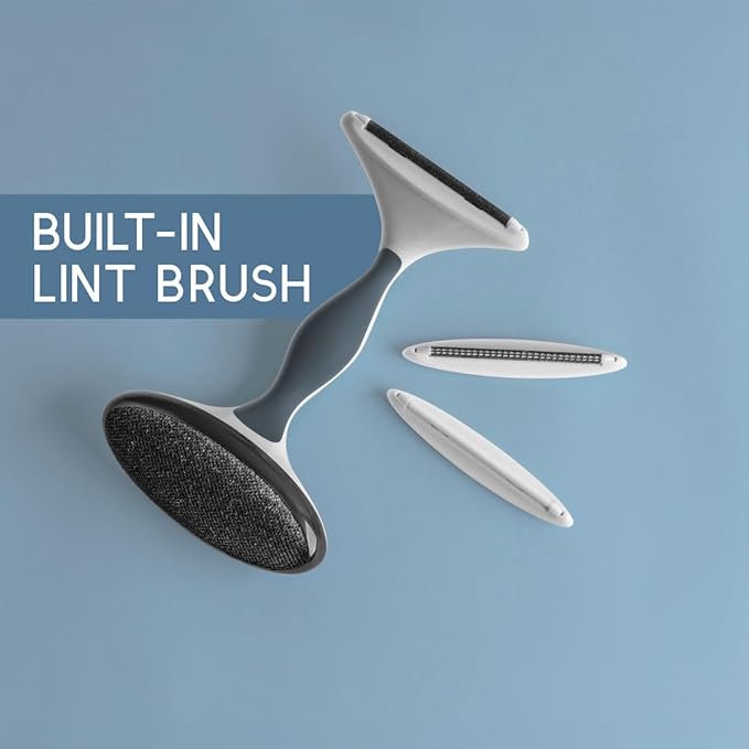 GLEENER Battery-Free 4-in-1 Fabric Shaver & Lint Brush | Ultimate Fuzz Remover | Adjustable Depiller Lint Remover for Clothing & Furniture (Slate Blue)