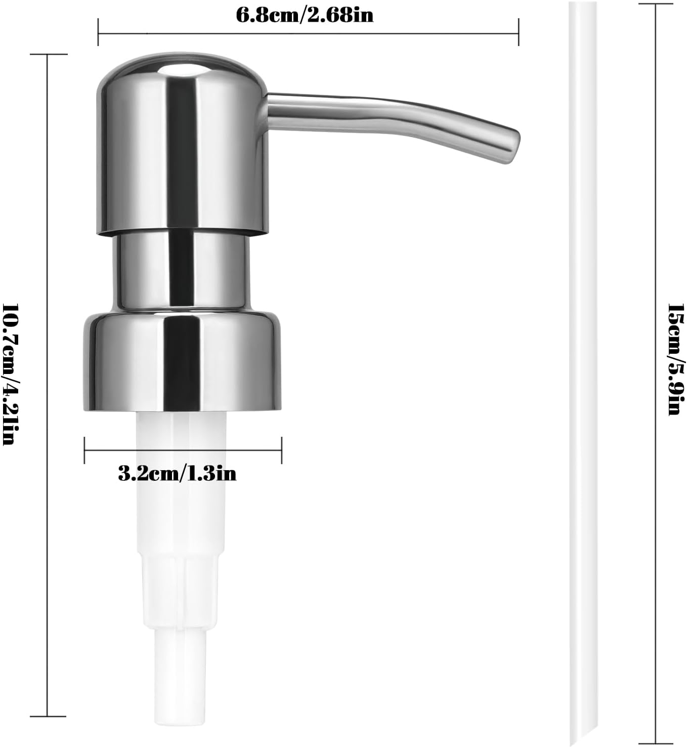 Stainless Steel Soap Dispenser Pump Lotion Pump Replacement Kitchen Refill Dispenser for Regular Mouth Bottle for Standard 28/400 Thread Size 2 Pack