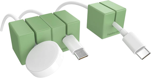 Function101 Weighted Magnetic Cable Blocks – Non-Adhesive Anchors for Cable Organization – Weighted Cord Holders & Accessory Organizer – Durable Magnetic Accessories for Office Use (Green, Pack of 3)