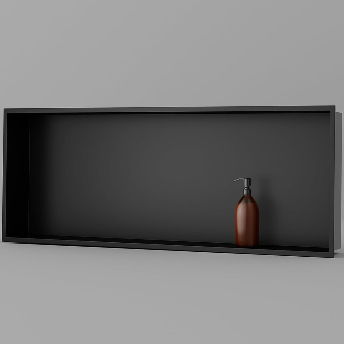 Achelous Stainless Steel Wall Insert Niche - 30" X 12", No Tile Needed, Recessed Shower Shelf Organizer, Matte Black