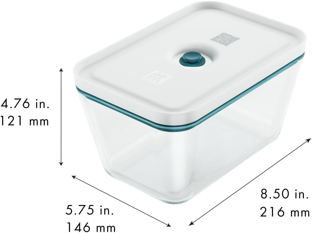 ZWILLING Fresh & Save Airtight Glass Food Storage Containers with Lids, Meal Prep Containers, Large, La Mer