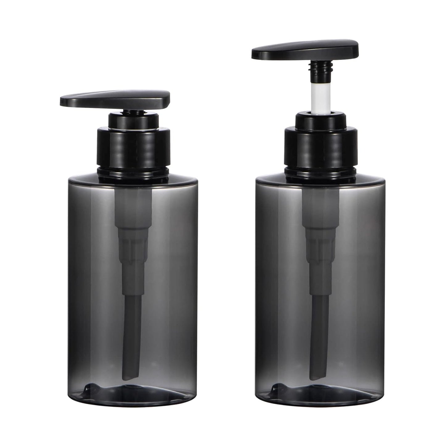 Shampoo Bottles with Pump, Yebeauty 2 Pack Empty Refillable Shower Bottle 10oz 300ml Squeeze Lotion Dispenser for Bathroom,Shampoo Soap, Conditioner Body Wash Liquidl,Clear Grey
