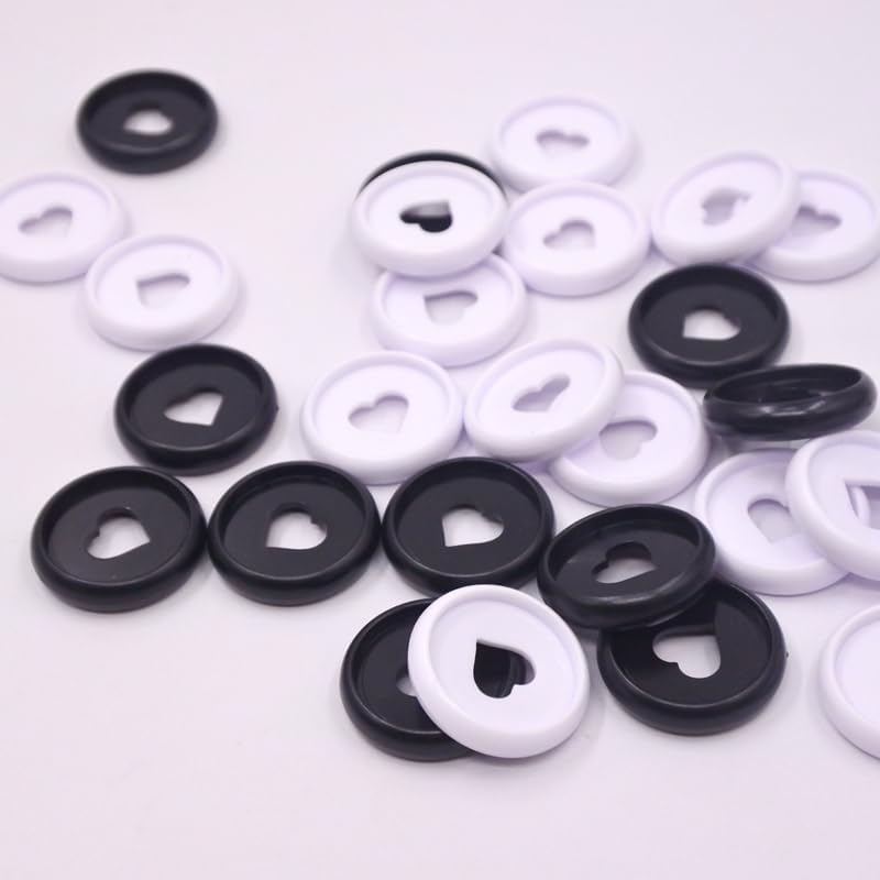 100pcs Planner Expander Discs 0.94Inch Book Binding Disc For Discbound Notebook Accessories Heart Binder Rings(White Black Mixed,0.94inch/24 mm)