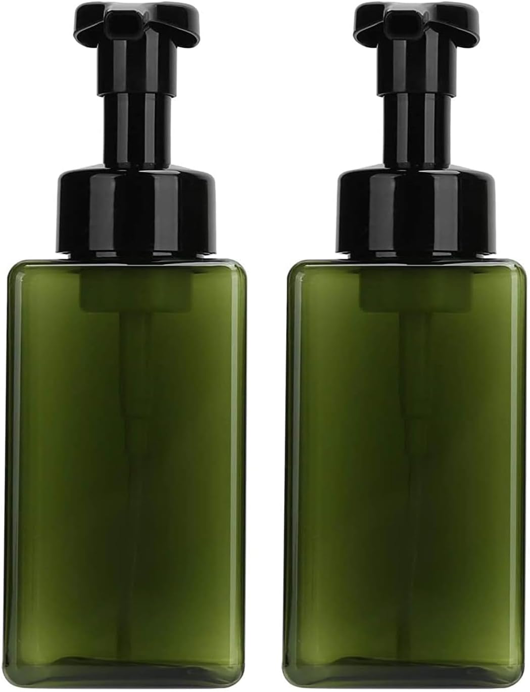 2 PCS-Foaming Soap Dispenser, Hand Soap Dispenser, Refillable Foam Liquid Hand Soap Empty Plastic Pump Bottle Container for Bathroom Vanities, Kitchen Sink, Hospital, Clinic（17 oz ） (Green)