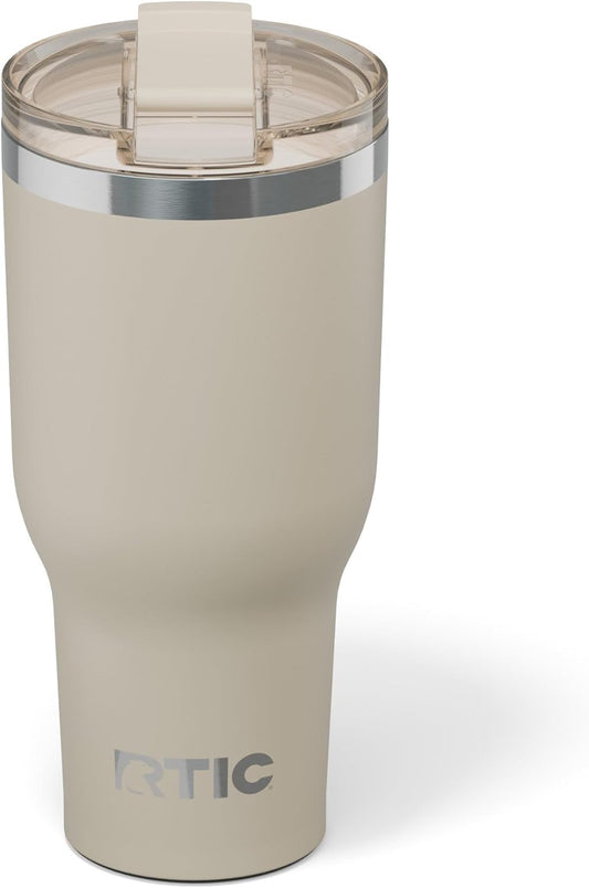 RTIC 40oz Essential Tumbler with Lid, Ceramic Lined, Insulated, Stainless Steel, Metal, Double Wall Vacuum-Insulation, Travel Cup for Iced Coffee, Tea, Hot and Cold Drink, Beach
