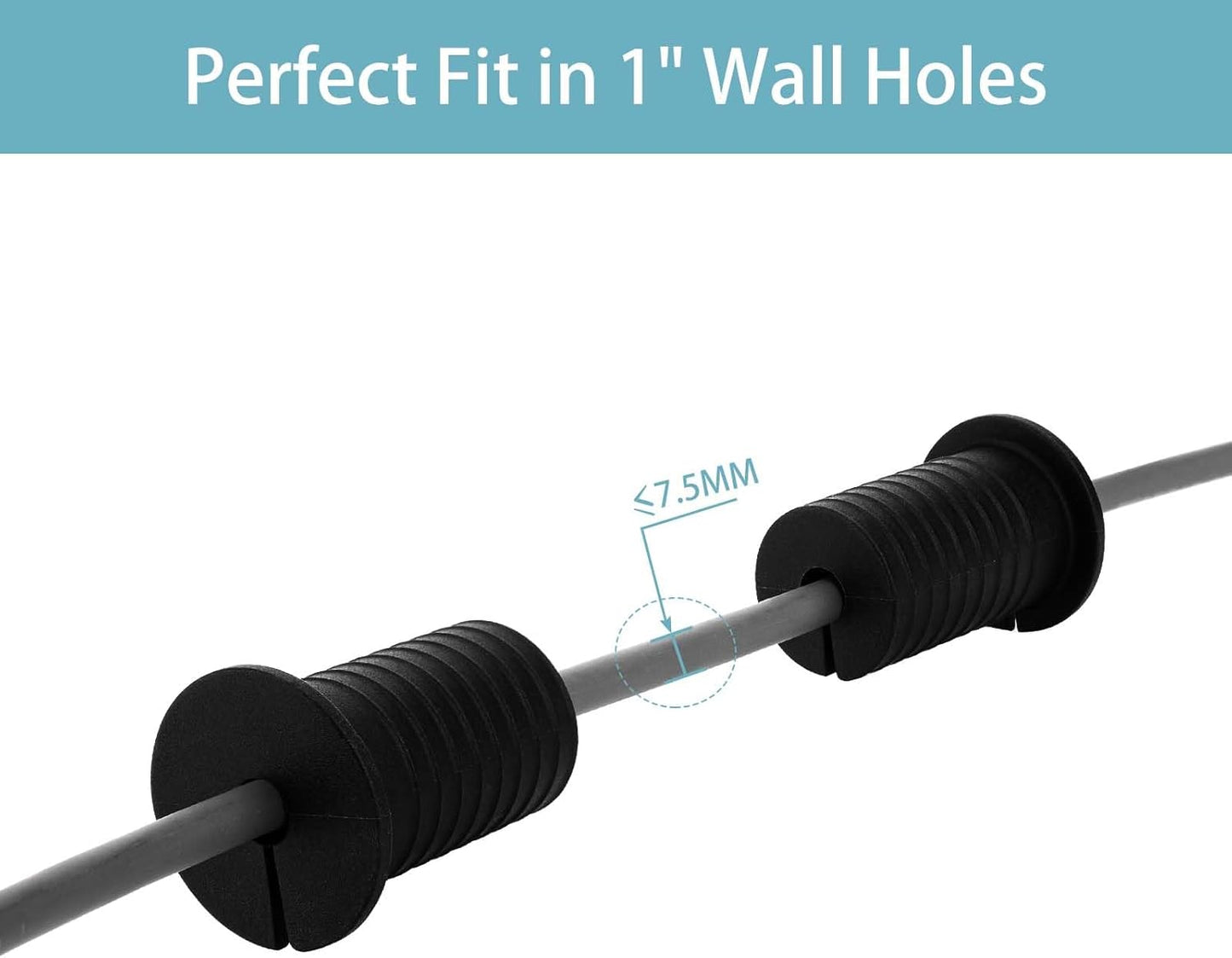 10 PCS Starlink Cable Routing Kit for 1 Inch Wall Hole Perforated Silicone Grommet Cable Punch Grommet Starlink Wall Grommet Wall Grommet for Starlink Ethernet Cable (Grommet Black-10)