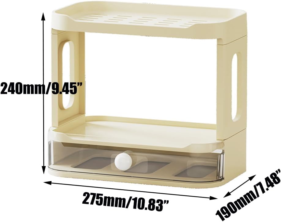 3-Tier Desk Organizers & Dispensers，Mail Holder for Office Desk Organization，Kitchen Spice Rack or Bathroom Countertop Organizer, Gift for Teachers, Classmates, and Friends (Beige)