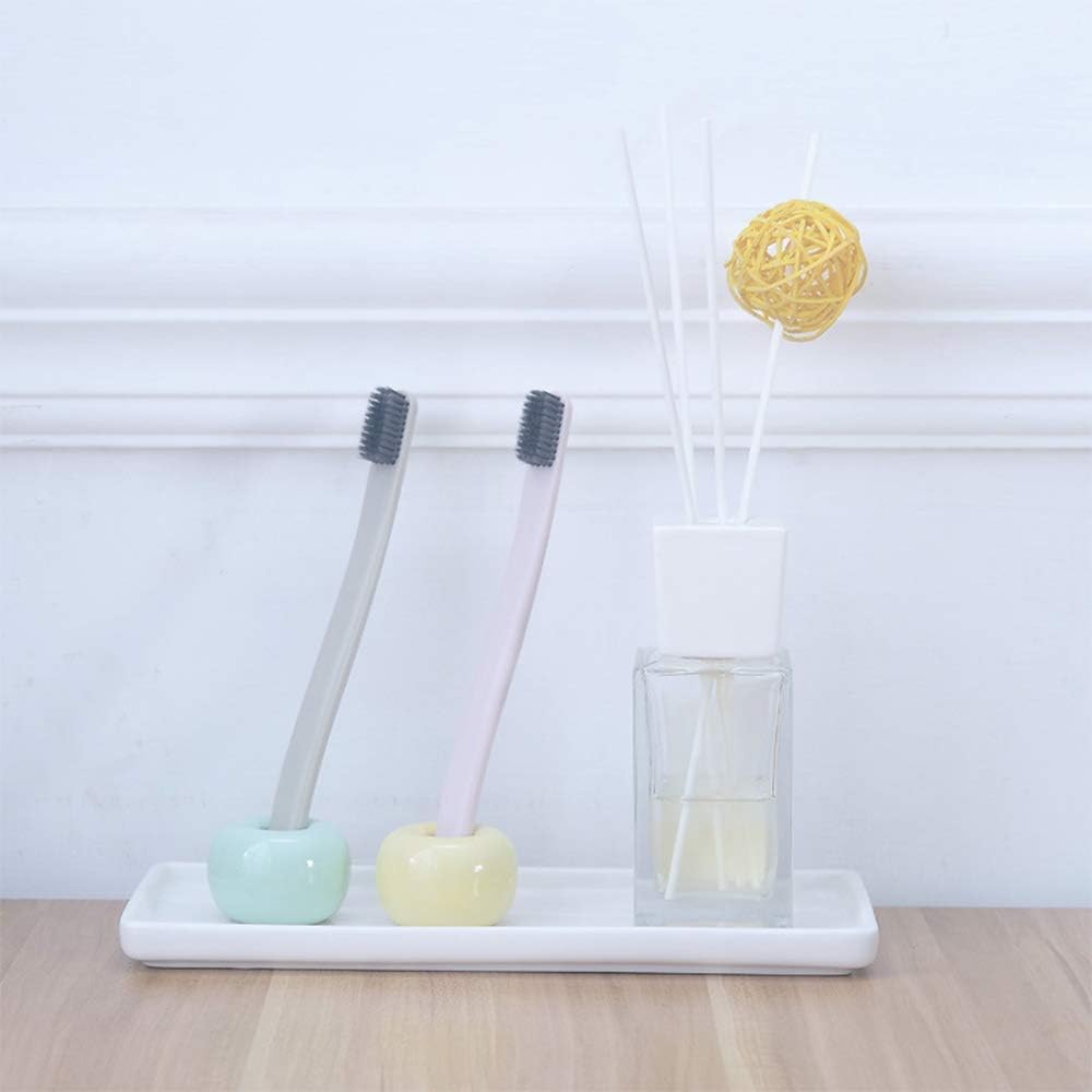 Ceramic Vanity Tray Small Rectangle, Bathtub Tray Bathroom Organizer, Cosmetics Holder for Tissue Candle Towel Plant Jewelry Ring Dish Dresser Perfume Shampoo-White(1 Pc)(Large)