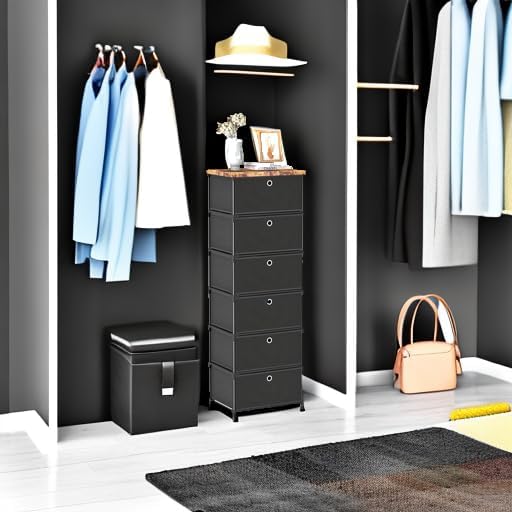 Fabric Storage Drawers and Chest of Drawers, Beautiful Small Dresser with Drawers, Sturdy 6 Drawer Dresser for Closet Dorm,Drawer Unit for Toys,Yarns