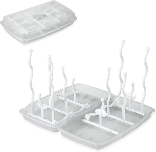 PandaEar Travel Bottle Drying Rack Space Saving| Portable Baby Bottle Dry Rack| Upright Vertical Collapsible Water Bottle Drying Rack| Dryer Rack for Baby Bottles Accessories