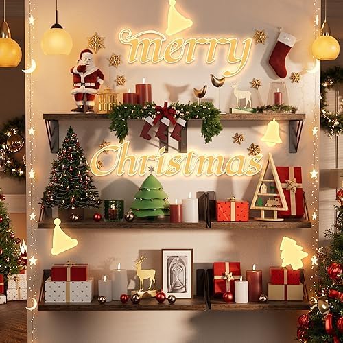 BAYKA Floating Shelves for Wall, Book Shelf for Bedroom, Wall Decor Shelves for Living Room Kitchen, Wood Floating Shelf for Home Decor, Corner Shelf for Bathroom, Office(Walnut-Toned,Set of 3)