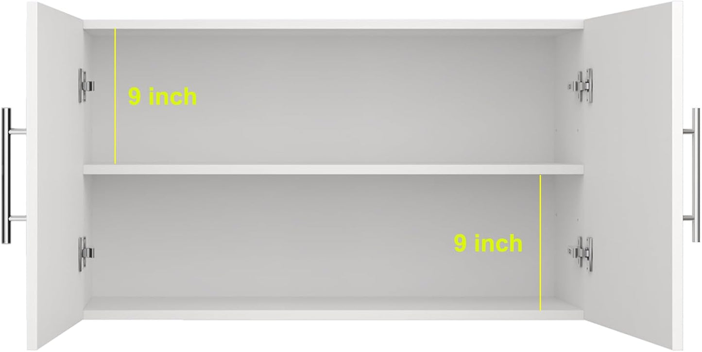 Wall Cabinet, 36" W x 12" D x 20" H Wooden Wall Mounted Storage Cabinet, Double Door Cabinet with Soft Close and Metal Handle and Adjustable Shelf, for Kitchen, Garage, Laundry, Bathroom, White