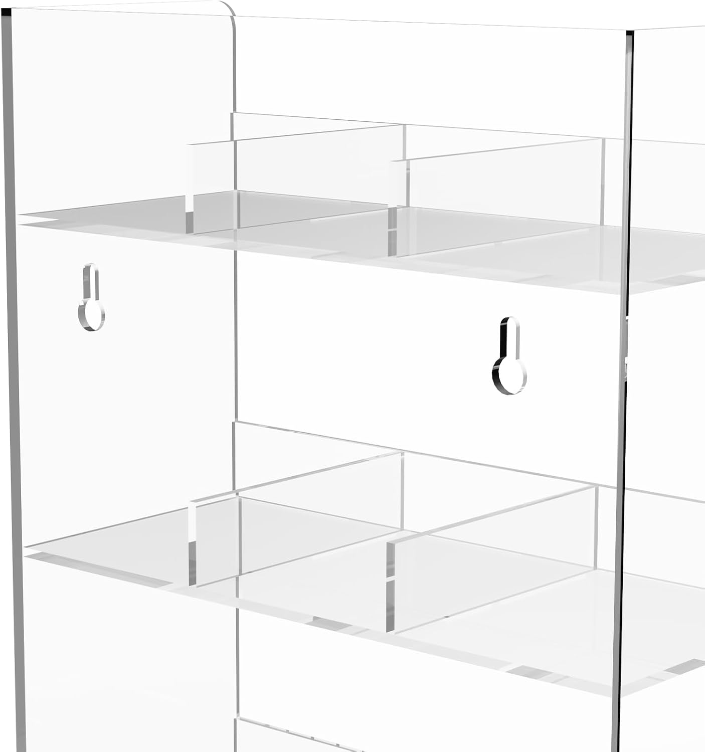 Acrylic Tea Bag Organizer, 3 Layers Tea Bag Holder for Tea Packets, No Assembly Required, Wall Mount Display Tea Caddy for Countertop or Cabinet, 9 Slots