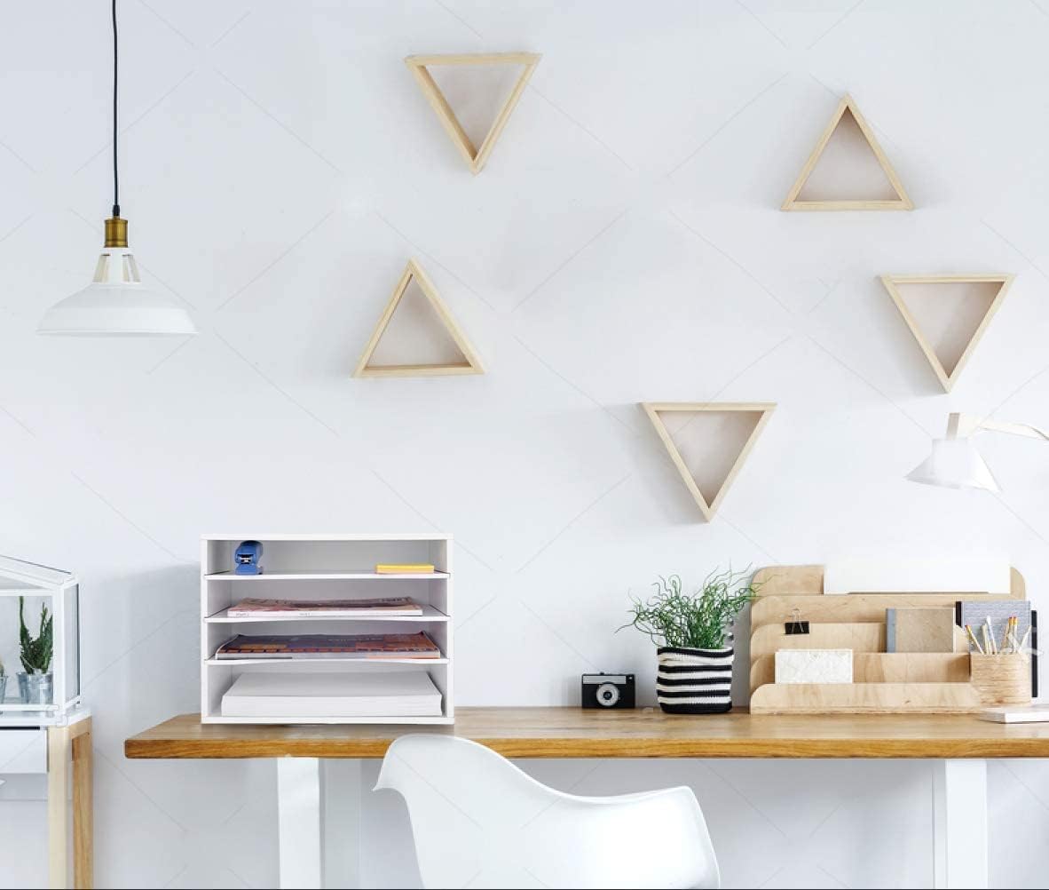 EMERIT Paper Organzier Wood Desktop Organizer Storage Letter Tray File Sorter with Adjustable Shelves for Home Office