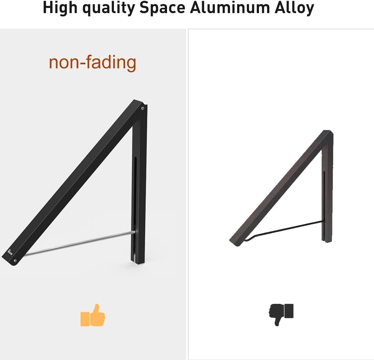 Laundry Room Clothes Rack - Wall Mounted Retractable Folding Clothes Hanger Drying Rack for Laundry Room Closet Storage Organization, Aluminum, Easy Installation (Black)