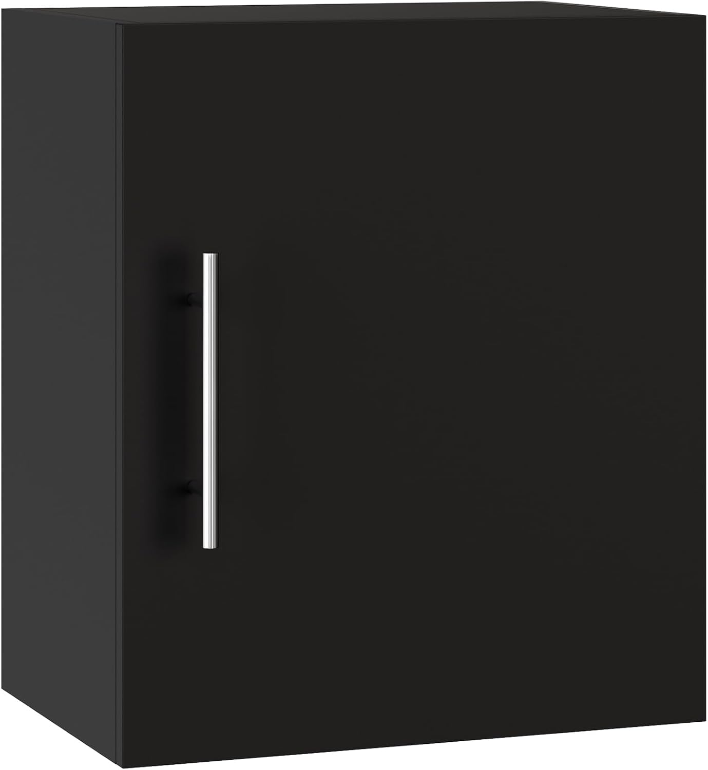 Small Wall Cabinet, 18" W x 12" D x 20" H Wooden Wall Mounted Storage Cabinet, 1 Door Cabinet with Soft Close and Metal Handle and Adjustable Shelf, for Kitchen, Garage, Laundry, Bathroom, Black