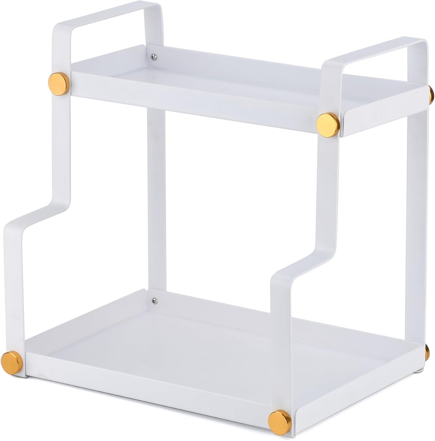 FFK 2 Tier Bathroom Countertop Organizer,Cosmetic Organizer,Storage Shelf for Bathroom,Ideal for Cabinet, Countertop, Pantry, and Desktop, for Bathroom, Kitchen, Office(White)