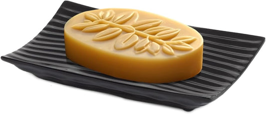 Modern Zen Black Ceramic Soap Dish - 4.9 x 3 Inches Sleek Bathroom Soap Tray - Durable Bar Soap Holder with Soap Saver Ridges, Black Soap Dish for Bathroom, Kitchen, or Shower