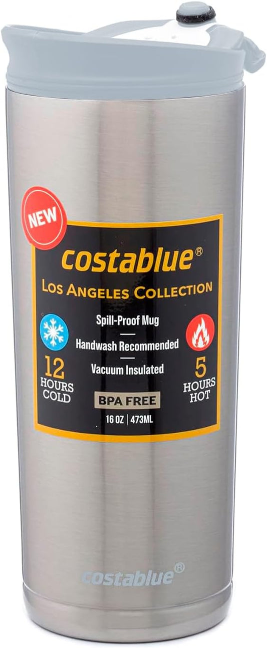 Travel Coffee Mug - 16 Oz. Stainless Steel Insulated Coffee Mug, Leak Proof Tumbler w/Dishwasher Safe Lid, Double Wall Travel Coffee Cup, Reusable Insulated Tumbler for Hot & Cold Beverages…