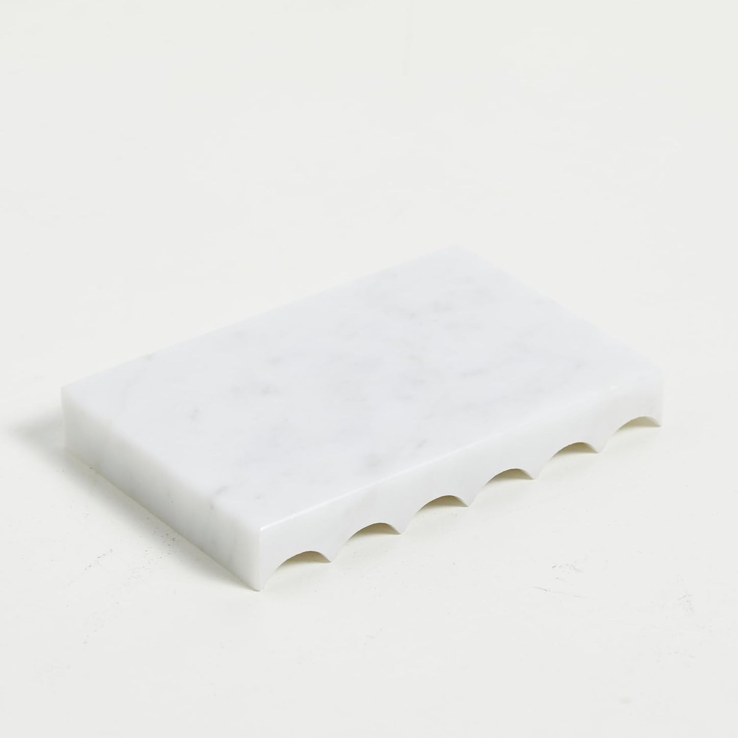 Luxurious Marble Soap Dish Jewelry Ring Tray - Rectangle Stone Soap Tray & Saver for Shower – Self Draining Soap Holder for Bathroom, Kitchen,Carrara White