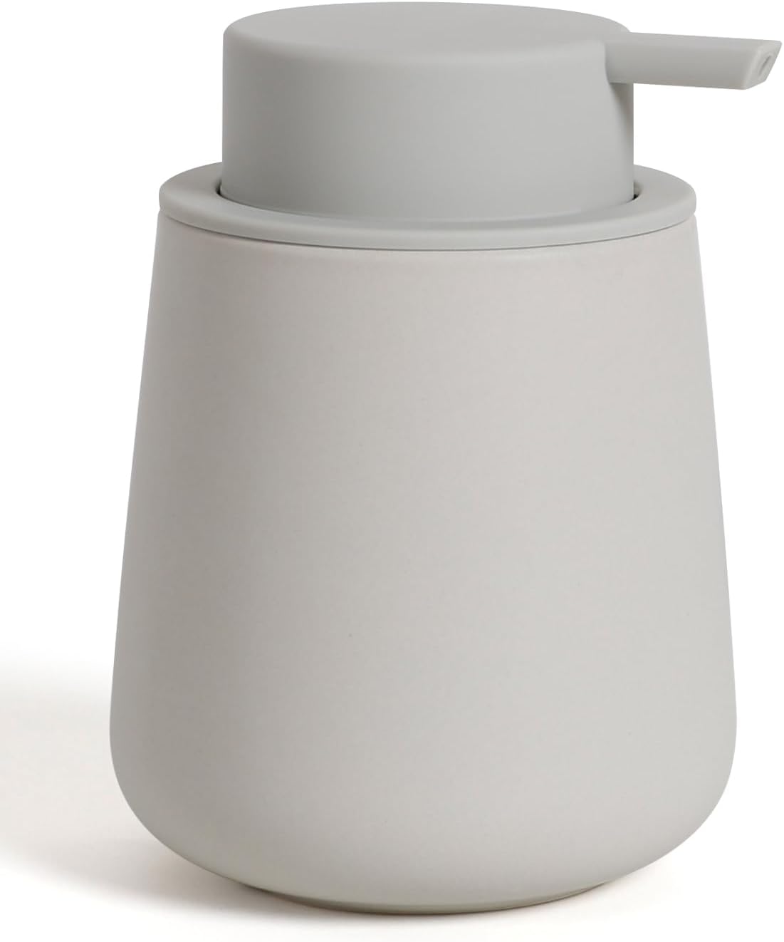 Bosilunlife Soap Dispenser Bathroom - Grey Ceramic Soap Dispenser Lotion Hand Pump Dish Soap Bottle for Kitchen 12oz Refillable Liquid Hand Wash Dispenser for Bathroom