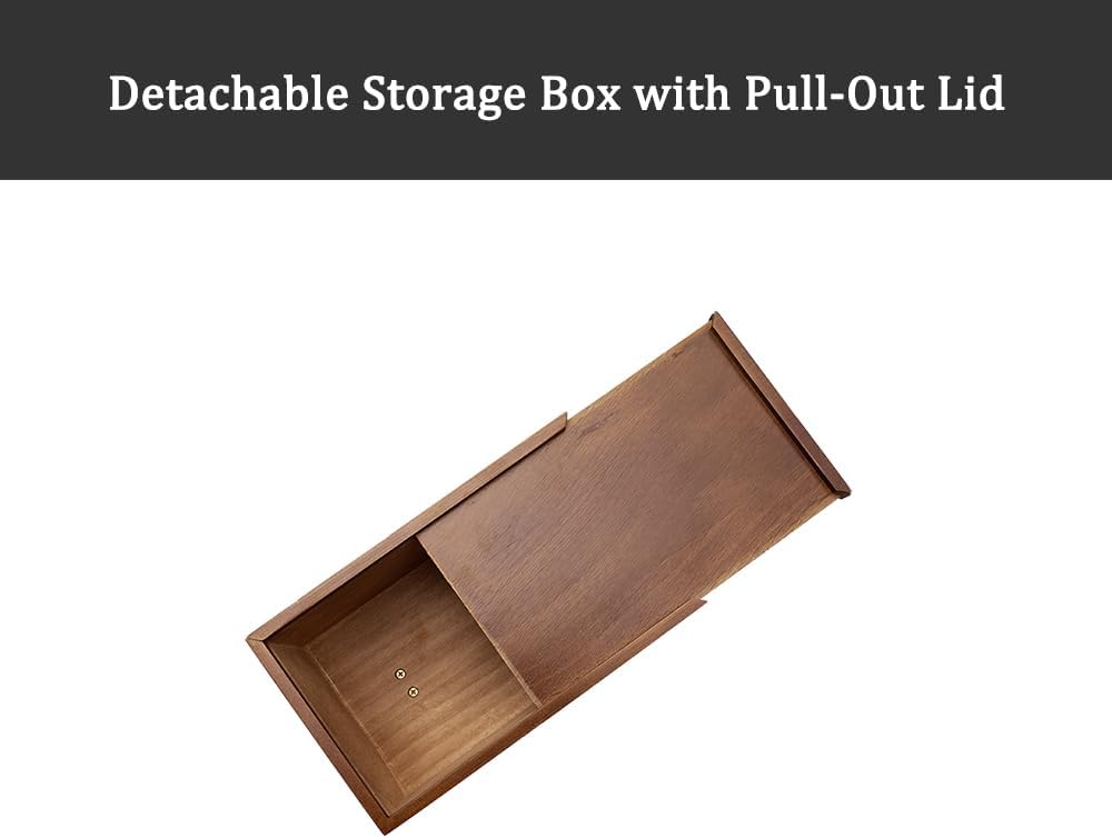 Wooden Toilet Paper Holder Stand with Storage Shelf Box, Toilet Paper Roll Holder Stand Bathroom Organizer for Bathroom Decor Farmhouse Toilet Paper Storage (Dark Color)