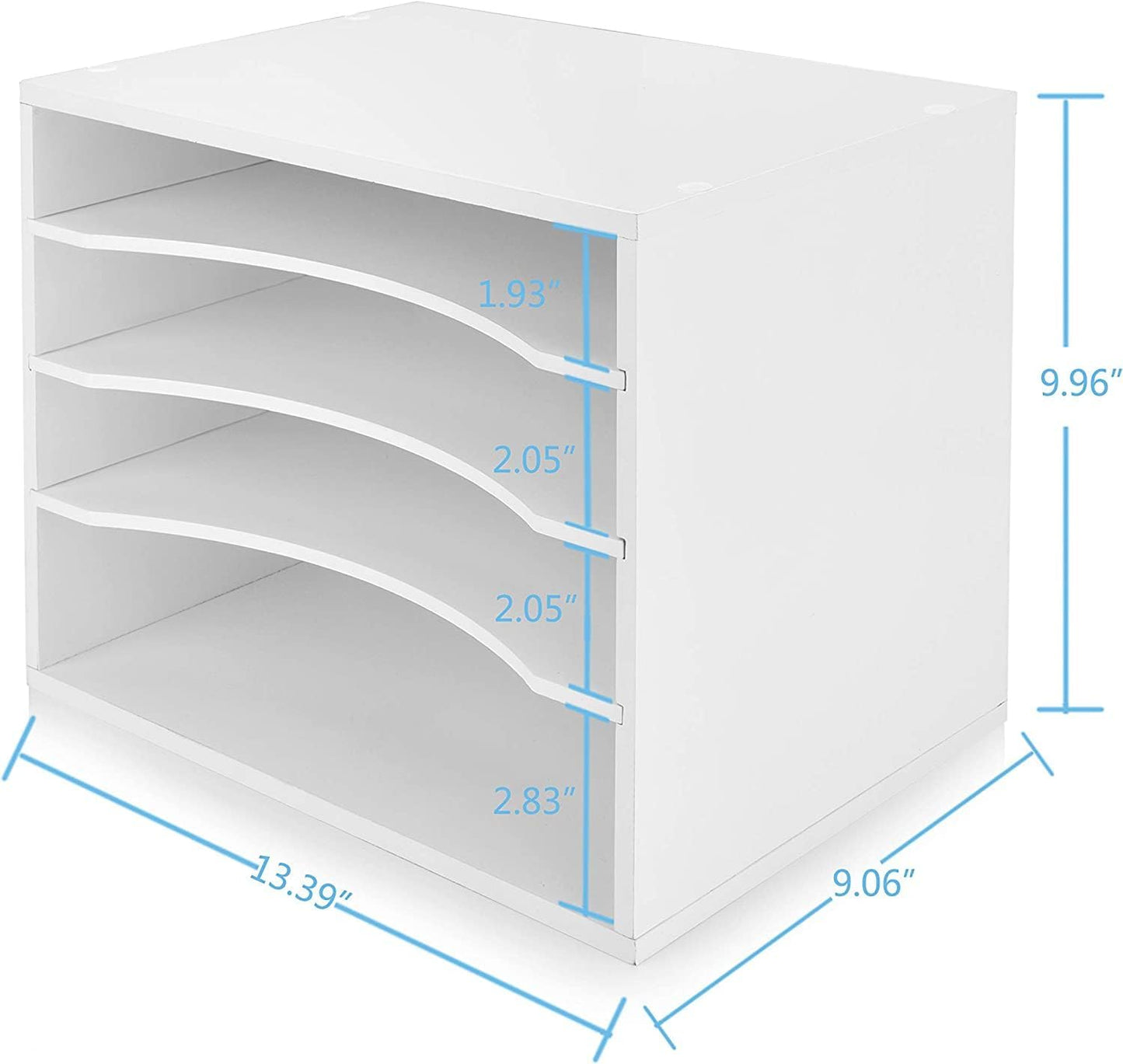 EMERIT Paper Organzier Wood Desktop Organizer Storage Letter Tray File Sorter with Adjustable Shelves for Home Office