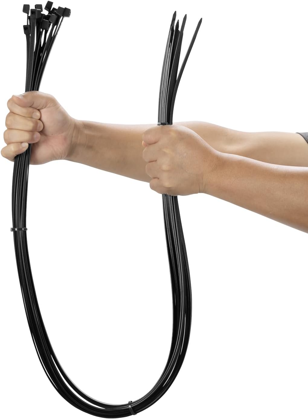 25PCS 48 inch Cable Zip Ties Heavy Duty 175lbs Tensile Strength Nylon Long Wire Ties Self-Locking Durable Plastic Tie Wraps for Indoor and Outdoor UV Resistant(Black)