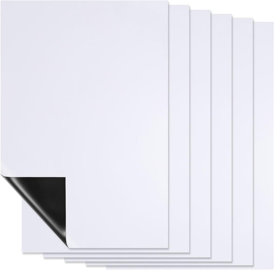 PATIKIL Magnetic Dry Erase Board Sheet for Fridge, 6 Pcs 12 x 8 Inch Erasable Refrigerator Whiteboard for Kitchen for Home Kitchen Organizer Planner Office Storage, White (0.6mm)