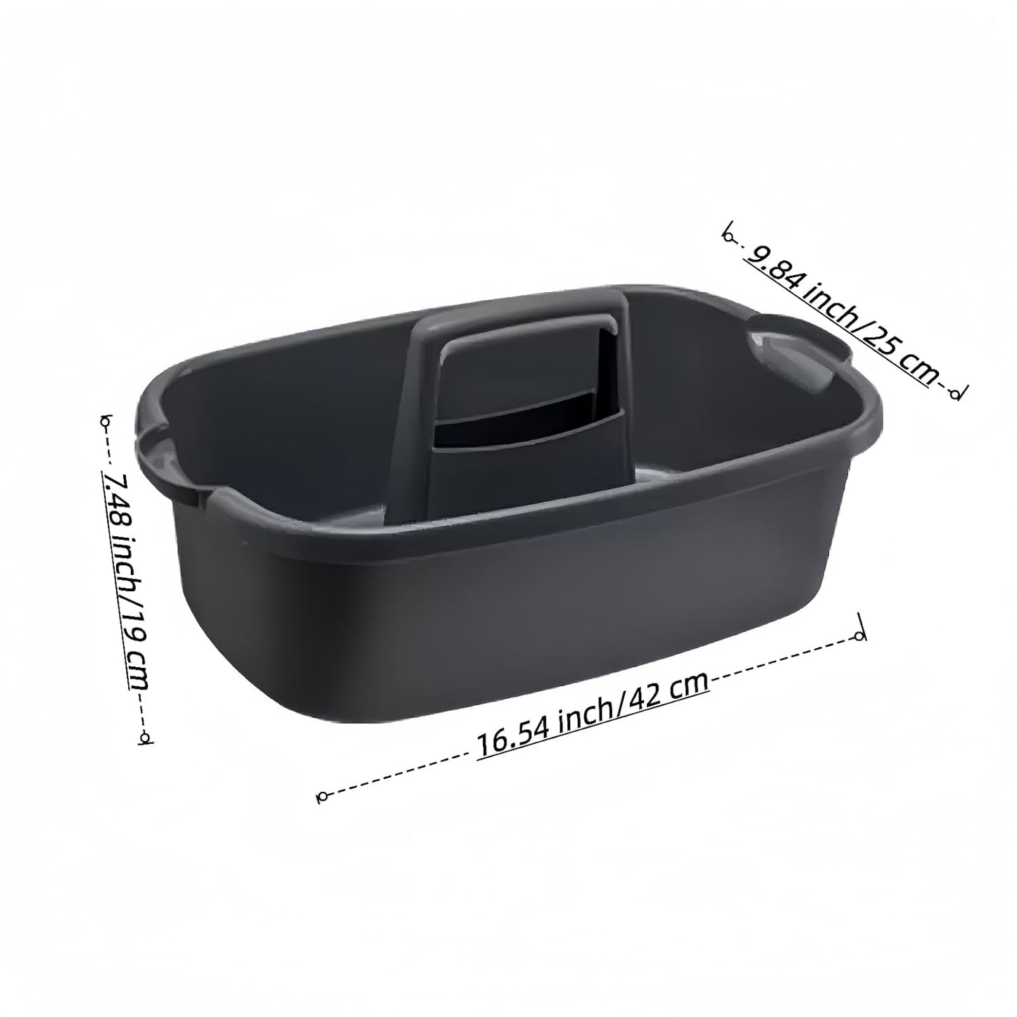 2 Pack Large Cleaning Supplies Caddy Portable Shower Basket Supply Organizer with Handle,Plastic Bucket Tool Storage,for Bathroom,Bedroom,Kitchen,Under Sink Storage (Grey)