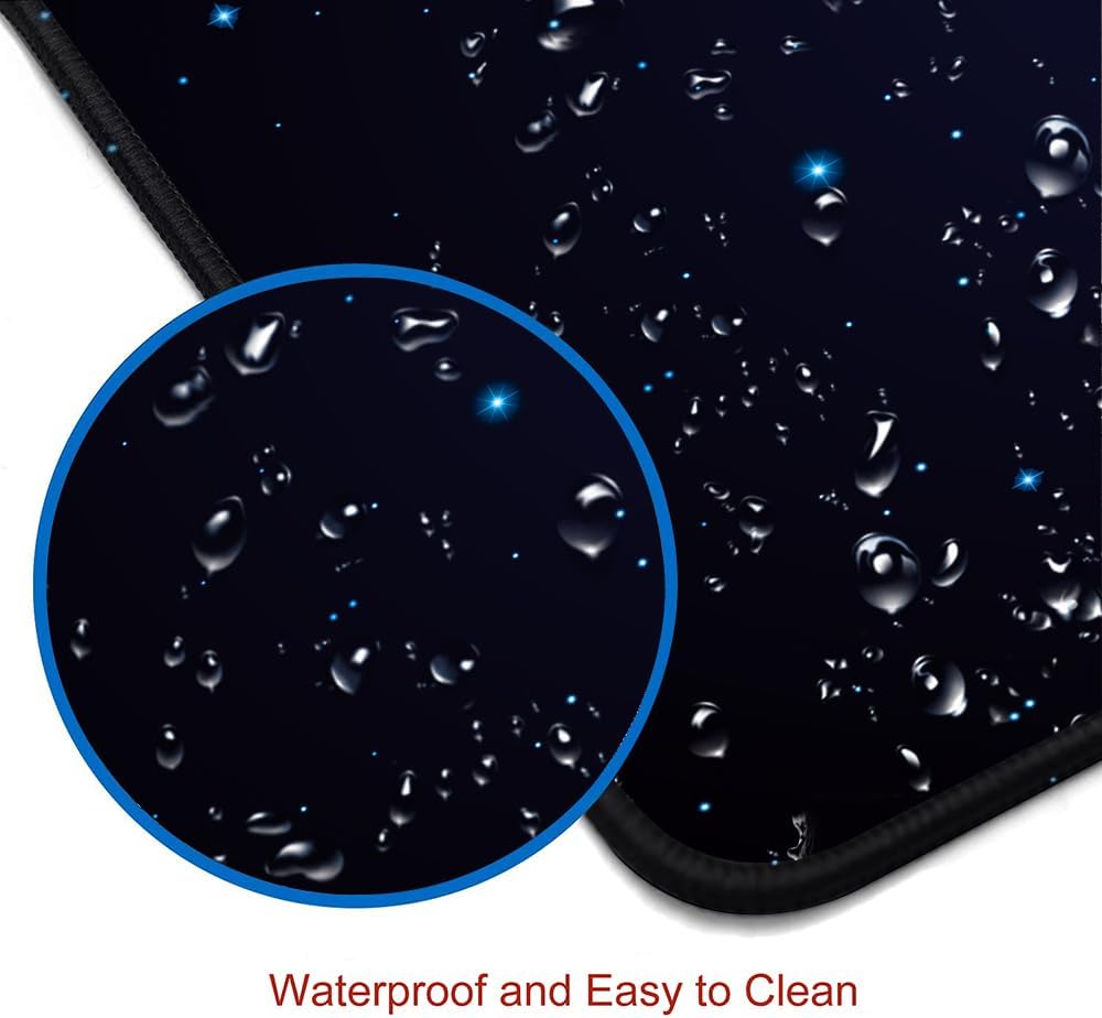 Large Gaming Mouse Pad with Stitched Edges, Desk Pad Extended Keyboard Mat, Non-Slip Rubber Base Mousepads for Laptop, Office, Home, 31.5X11.8 inch Galaxy World Map