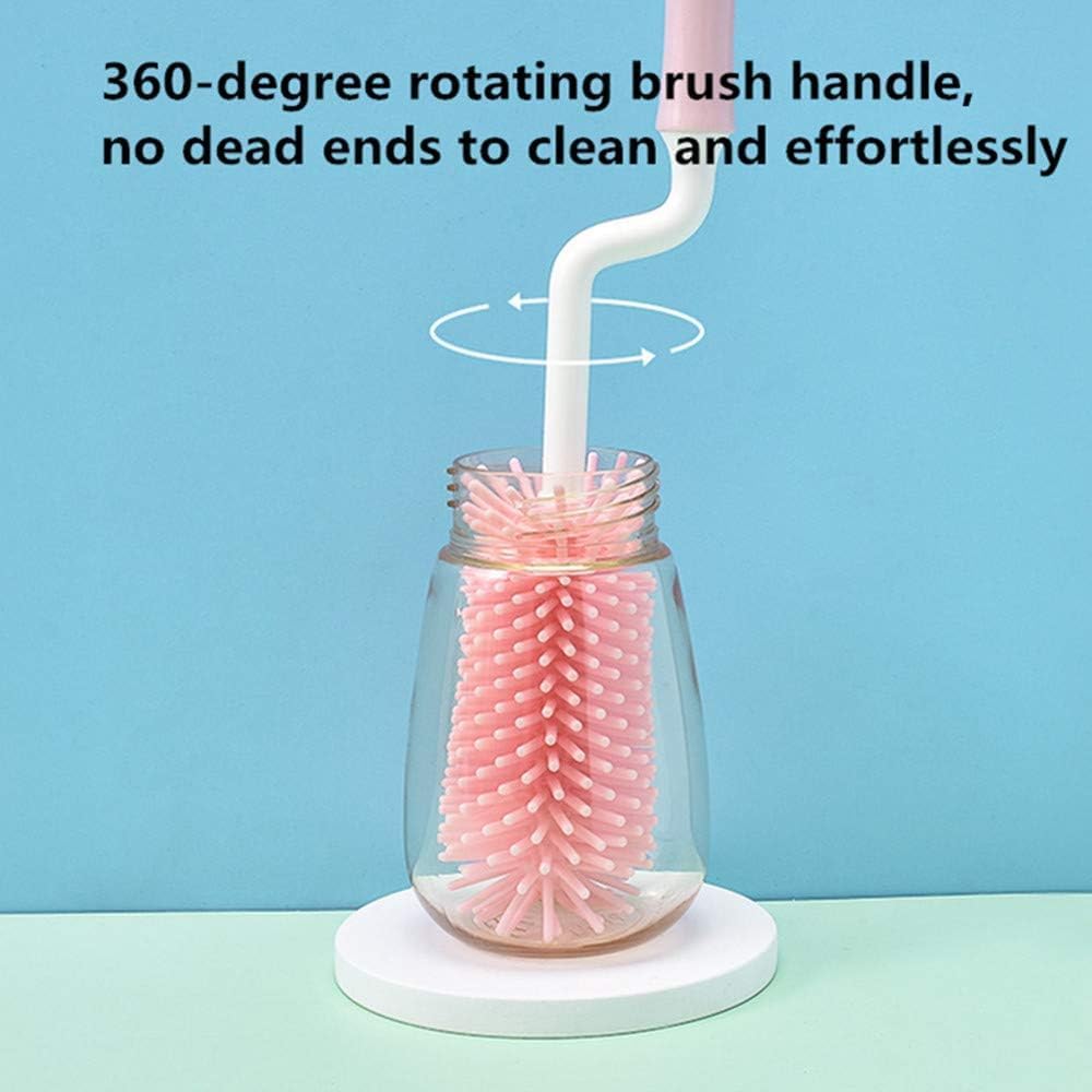 Baby Bottle Drying Rack Storage with 3 Brush, Nursing Bottle Storage Box Organizer with Cover, Portable Kitchen Cabinet Organizer, Durable countertop Dryer (Orange)