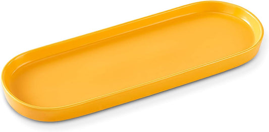 Simple Style Ceramic Sink Tray - Bathroom and Kitchen Cosmetics Dish, Candle and Perfume Tray (Yellow)