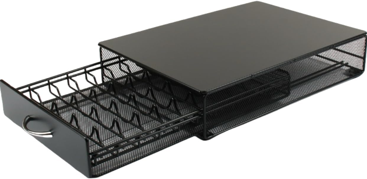 40 Coffee Pod Drawer, K Cup Holder，Coffee Capsule Storage Organizer，Black