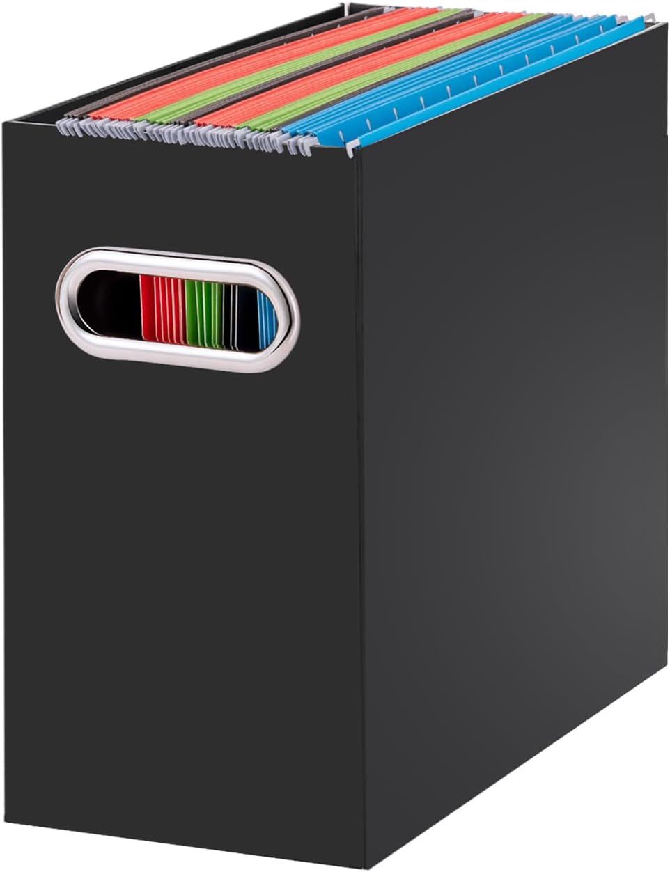 Oterri Cardboard File Organizer Box for Hanging File Folders Letter Size,File Box for Computer Desk,File Cabinet,Working Home,Office,Classroom(Black, Letter Size - 1 Pack)