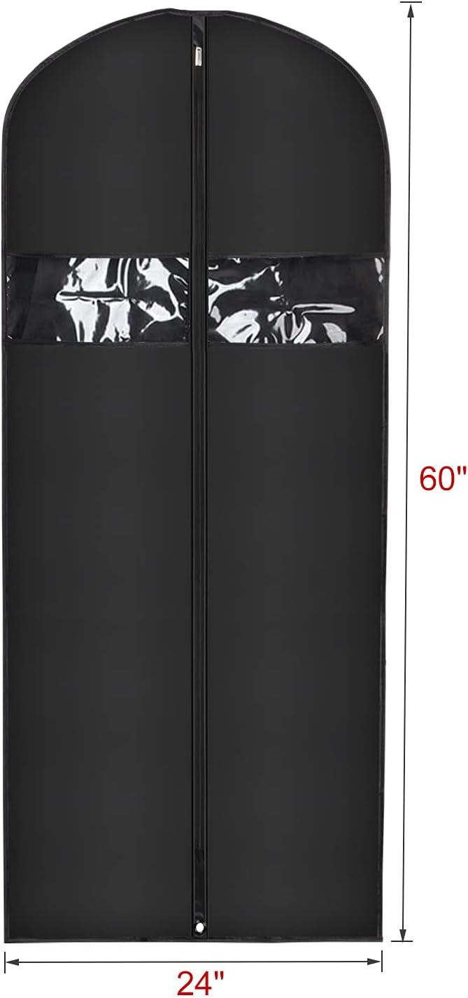 Univivi 16 Pack Suit Cover Bags 60 Inch Garment Bags for Hanging Clothes, Garment Bags for Women Dresses with Clear Window and ID Card Holder for Suit Jacket, Skirt, Shirt and Coat